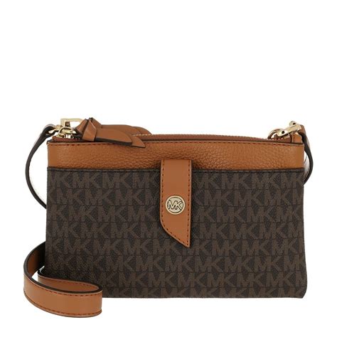 michael michael kors signature tab double zip phone crossbody|Michael Kors double zipper crossbody.